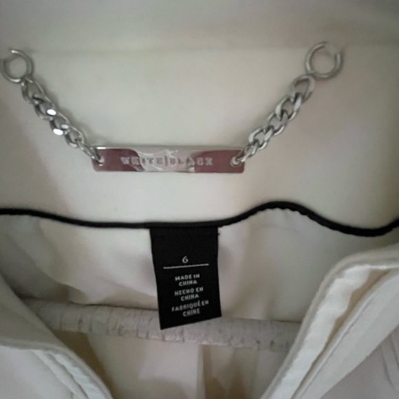 White House Black Market Peplum Cream White Blazer, Size 6 - Picture 6 of 8